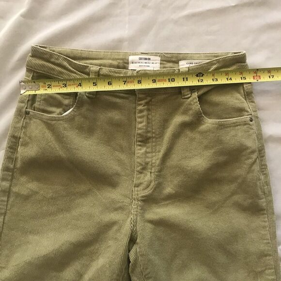 Cotton On Green Corduroy Original Flare Mid Rise Pants Jeans Preppy Academia 8 - Picture 5 of 7